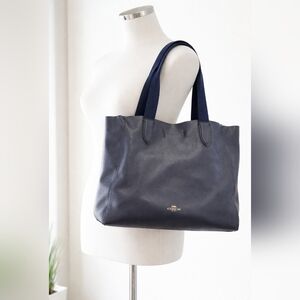 Authentic Coach Derby Tote Navy Pebbled Leather Shoulder Bag F58660